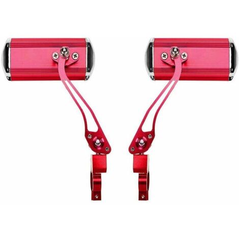 ZVD Rétroviseurs de guidon de vélo de montagne (rouge), moto, conversion de vélo, miroirs en aluminium, réflecteurs de sécurité