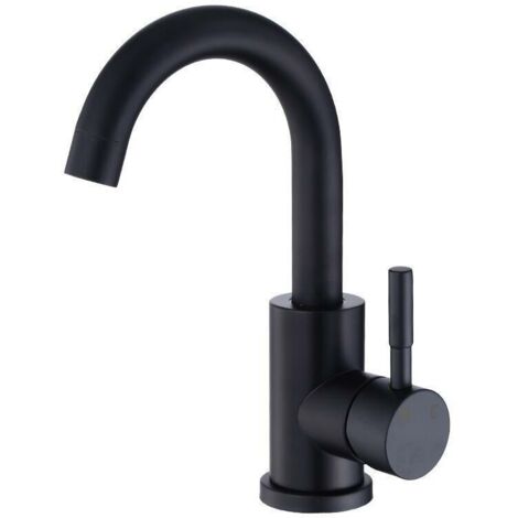 ZVD Robinet Salle Bain Rotatif à 360°, Robinet Lavabo Hauteur avec 60 cm Tube Flexible, Noir