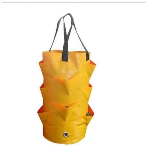 ZVD Sac à fraises suspendu en PE, panier suspendu pour plantes à fleurs, sac de plantation de jardinage aérien