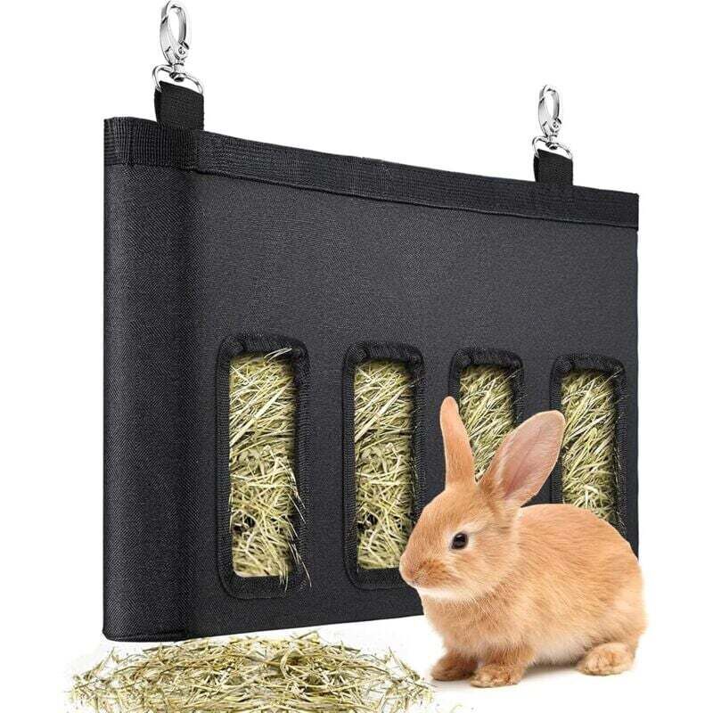ZVD - Sac Foin Lapin Sac Foin Suspendus Sac de Foin Mangeoire Distributeur de Foin pour Lapin Sac d'alimentation pour Lapin Foin Mangeoire avec 4