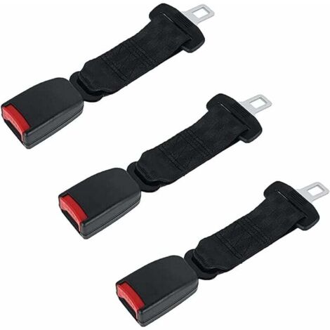 ZVD Sangle de ceinture Ajusteur de tension de ceinture de sécurité de voiture Extension de harnais de sécurité Épaule Relax Cou Confort Supports pour véhicule Évolutif 23 cm, Accessoires auto, Noir (3