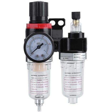 ZVD Séparateur Huile-Eau - 1/4 '' Régulateur de Filtre à air Lubrificateur Séparateur d'huile avec piège à humidité du compresseur Séparateur d'huile, Filtre de compresseur