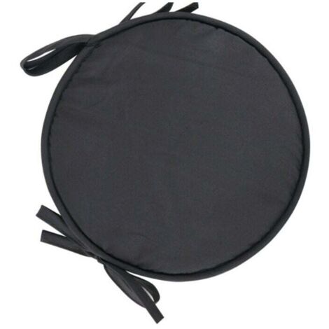 ZVD Set de 4 coussins d'assise ronds, coussins de chaise ronds, coussins de chaise gris foncé pour table à manger, jardin, bureau à domicile, cuisine