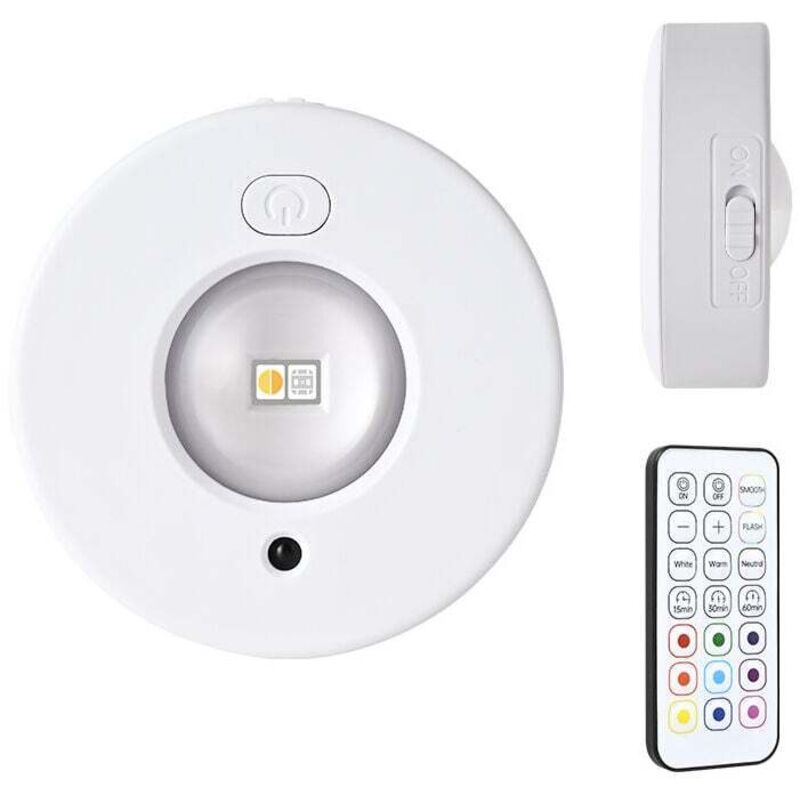 ZVD-Spot LED Rechargeable USB, Veilleuse Cuisine Sans Fil Escalier Placard Couleur Lampe,12 Couleurs Dimmable, avec Télécommandes, Magnétique,