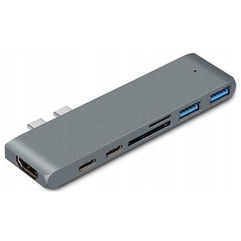 ZVD Station d'accueil USB Type-C pour MacBook Pro Air Adaptateur 4K HDTV Hub USB 3.0 Lecteur de carte Station d'accueil pour ordinateur portable Hub USB