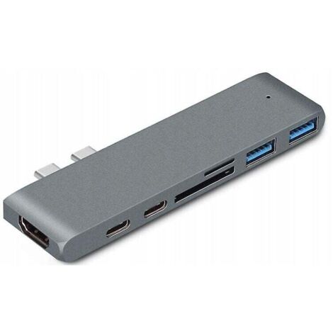 ZVD Station d'accueil USB Type-C pour MacBook Pro Air Adaptateur 4K HDTV Hub USB 3.0 Lecteur de carte Station d'accueil pour ordinateur portable Hub USB