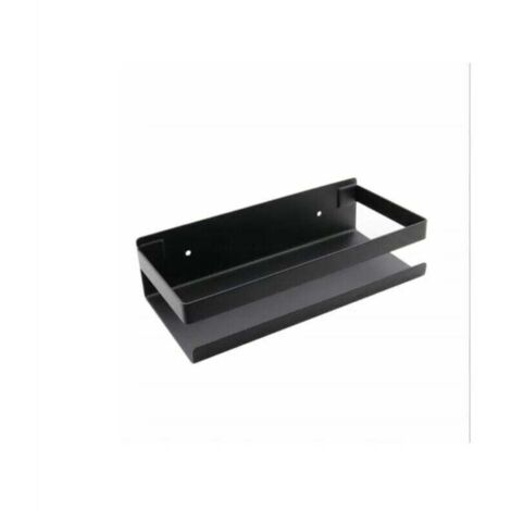 ZVD Support à épices de cuisine mural perforé Support à épices en acier inoxydable Support à épices de rangement de cuisine, noir 40cm