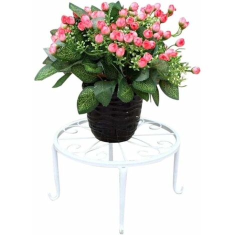 DanDiBo Sgabello Per Fiori In Metallo Nero, Rotondo, 50-70 Cm, Tavolino Da Tavolo 96316 Con