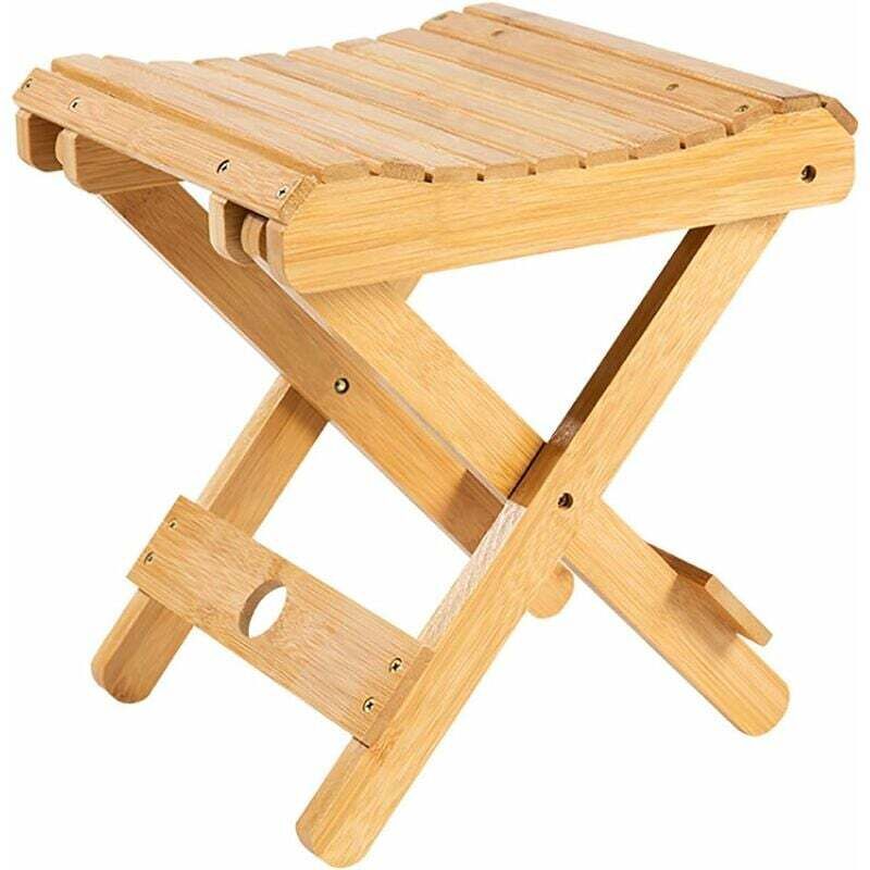 ZVD - Tabouret pliable en bois massif - Tabouret portable pour la maison, le jeu, la pêche, fonctionne dans les chambres, le jardin,bois,29x28x26 cm