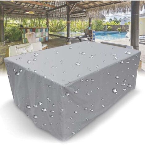 ZVD-Tapis de jardin, 210D, revêtement de meuble résistant à l'eau avec cordon de serrage pour tapis de jardin, terrasse, argent, 120 x 60 x 90 cm