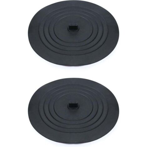 ZVD Tapones de silicona para desagüe de fregadero y bañera (15 cm), color negro (paquete de 2)
