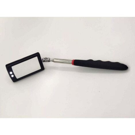 ZVD Telescopic Inspection Mirror, LED Telescopic Mirror with 2 Bright LED Lights, Soft Non-Slip Extendable Handle, Car Inspection Tool