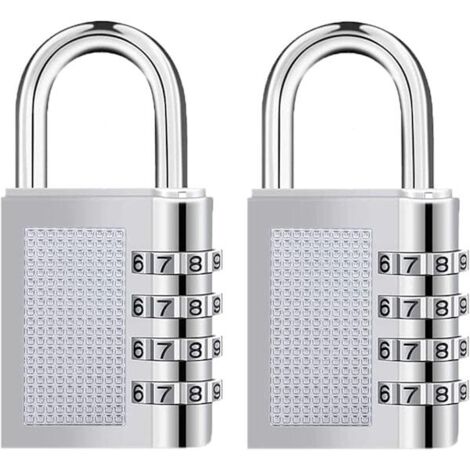 Zwei 4-stellige Zahlenschlösser für wetterfeste Außenschränke, 1,25-Zoll-Zahlenschlösser, geeignet für Fitnessstudioschränke, Werkzeugkästen usw., 40 mm.