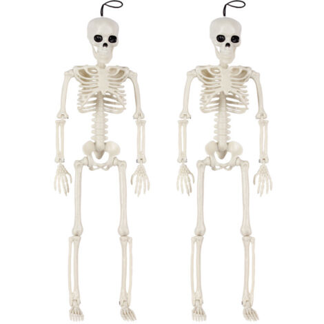 Zwei 40 cm große Halloween-Dekorationsfiguren können mit einem Verbindungsstück aufgehängt werden.