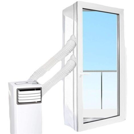 Zwei doppelt verglaste Fenster mit Dichtungsgewebe, Klimaanlagen-Ablenkblech, bewegliches Klimaanlagen-Ablenkblech, Klimaanlagen-Dichtungsgewebe, 5 Meter Doppelrohr.