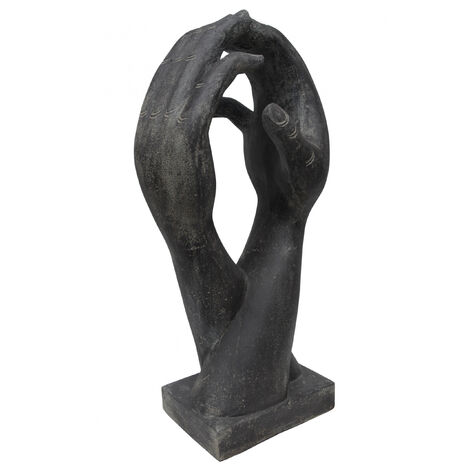 Zwei Hände, Skulptur, grau, Steinguss, 102 x 46 x 36 cm