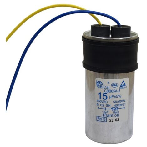 [Zwei Originalkondensatoren] CBB65 15UF 450V Anlaufkondensatoren für vollautomatische Waschmaschinen, geeignet zum Anlaufen der Motoren von Haier, Midea und anderen Waschmaschinen.