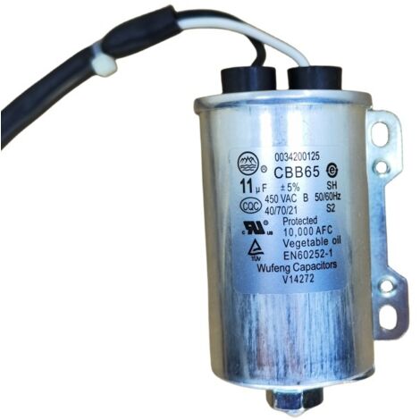 [Zwei Originalqualitätseinheiten] CBB65 11UF 450V Anlaufkondensator für vollautomatische Waschmaschinen, speziell entwickelt zum Anlaufen des Motors von Waschmaschinen der Marke Haier.