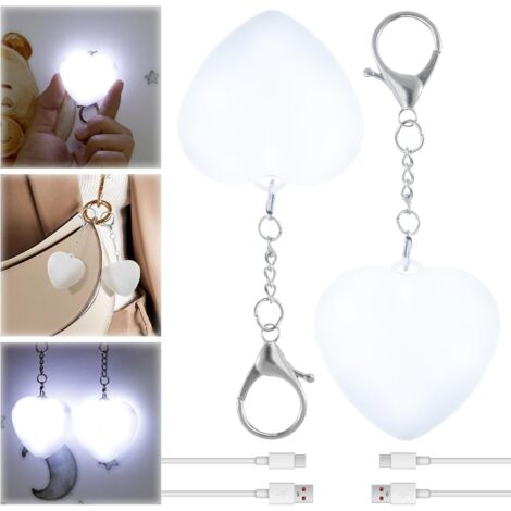 Zwei tragbare LED-Taschenlampen, ein herzförmiges Geschenk für Familie, Freunde, Freundin oder Mutter.