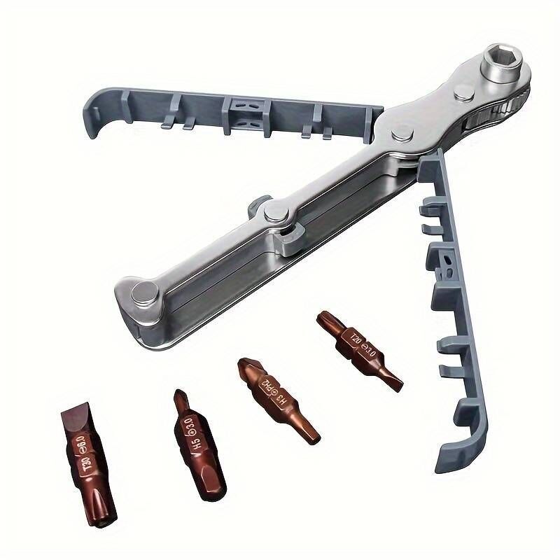 Image of Zwei-Wege-Ratschenschraubendreher, tragbarer Multifunktionsschlüssel, Kreuzschlitzschraubendreher