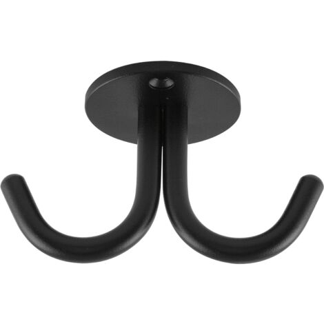 Zweifach-Haken Delta Höhe 59 mm, Breite 100 mm, Stahl schwarz Feinstruktur