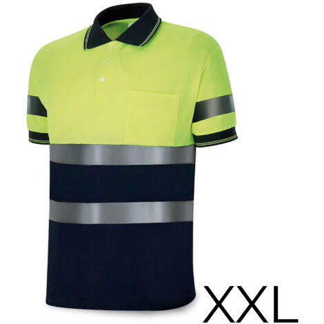 Zweifarbiges Polyester-Poloshirt mit hoher Sichtbarkeit und kurzen Ärmeln. Polyestergewebe 160g. atmungsaktiv Größe xxl 1288pavxmcyfa/xxl brand