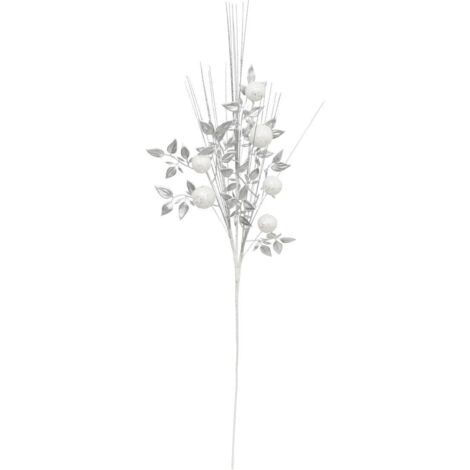 Zweig Blätter Kugeln silber 75cm - Atmosphera créateur d'intérieur
