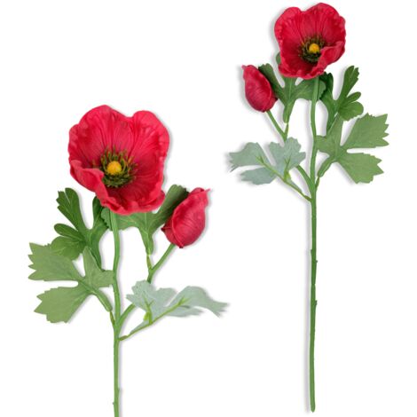 Zweig - Roter Schaummohn 44 cm