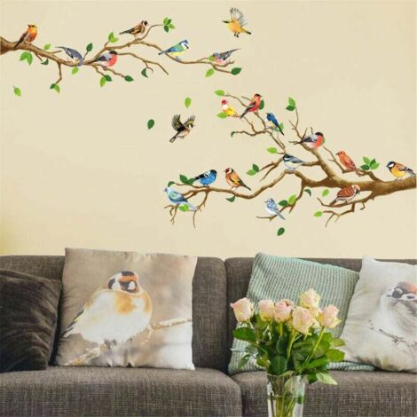 Zweig Vögel Wandaufkleber Schlafzimmer PVC Hintergrund Wanddekoration Wandaufkleber