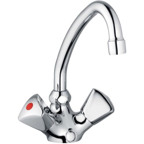 Zweigriff NIEDERDRUCK Waschtischarmatur classic line - mit HU-Rohrauslauf 145 mm