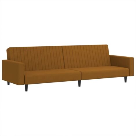 Zweisitzer Schlafsofa aus braunem Samt