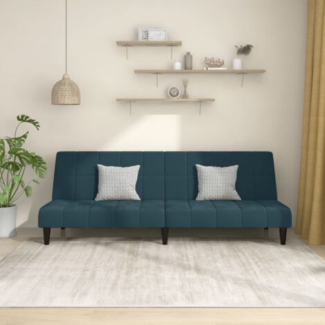 Zweisitzer Schlafsofa Blau Velvet