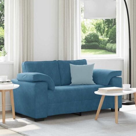 Zweisitzer-Sofa Blau 120 cm Samt vidaXL