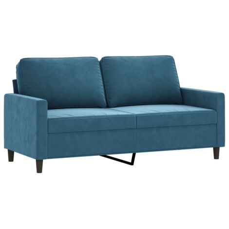 Zweisitzer Sofa Blau 140 cm Samt