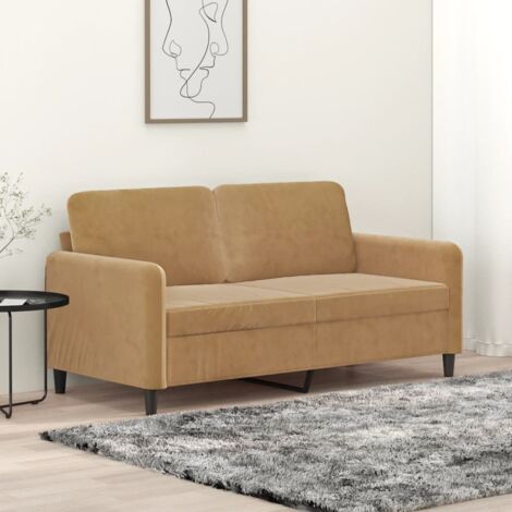 Zweisitzer Sofa Braun 140 cm Velours