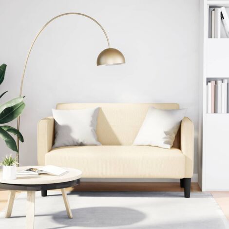 Zweisitzer-Sofa Creme 109 cm Cordstoff vidaXL