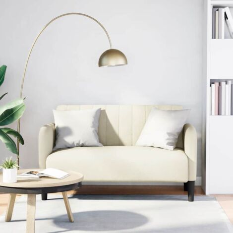 Zweisitzer-Sofa Creme 109 cm Samt vidaXL