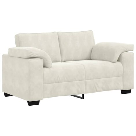 Zweisitzer-Sofa Creme 120 cm Samt vidaXL