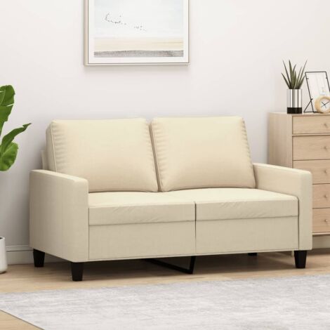 Zweisitzer Sofa Creme 120 cm Stoff