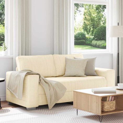 Zweisitzer-Sofa Creme 140 cm Cordstoff vidaXL774170