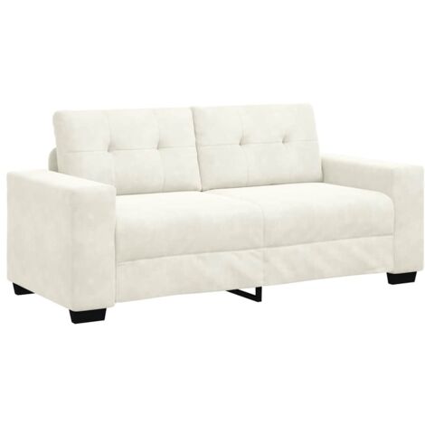 Zweisitzer-Sofa Creme 140 cm Samt vidaXL