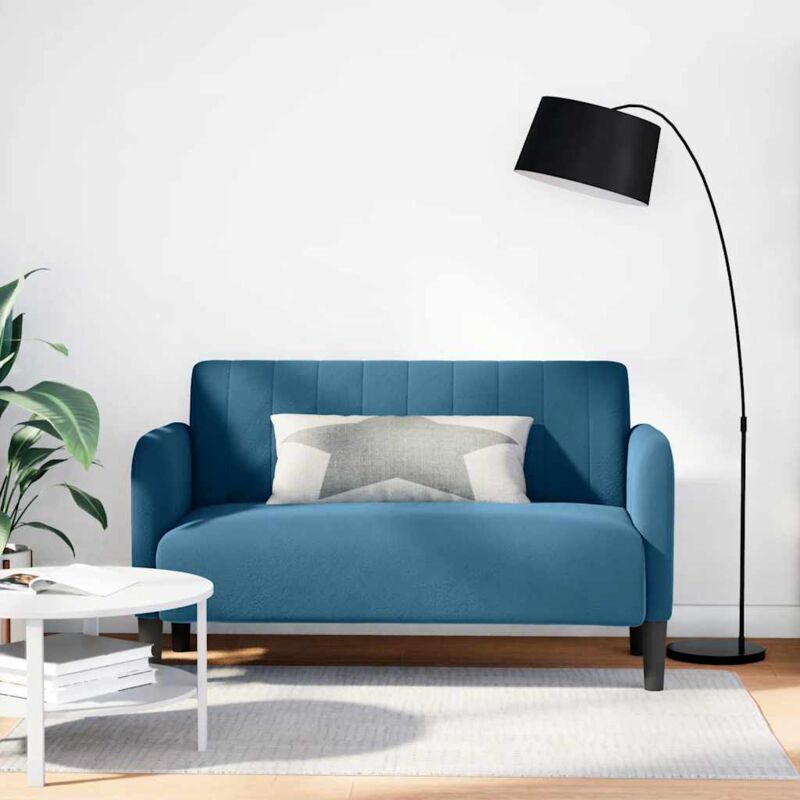 Zweisitzer-sofa Blau 109 Cm Samt Vidaxl