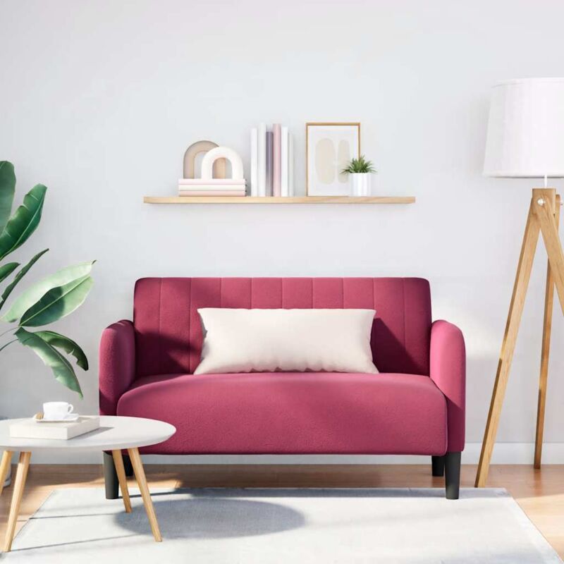 Vidaxl Zweisitzer-sofa Weinrot 109 Cm Samt