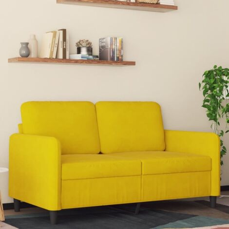 Zweisitzer Sofa Gelb 120 cm Samt