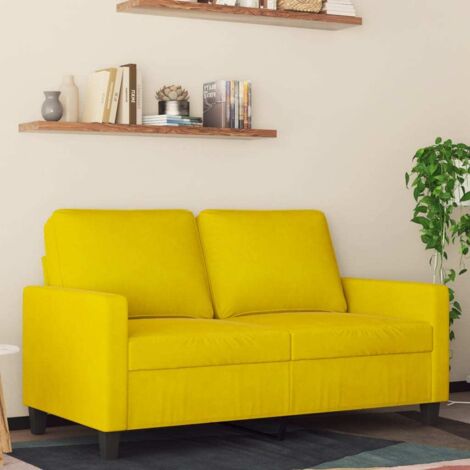 Zweisitzer Sofa Gelb 120 cm Samt