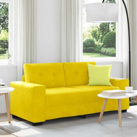 Zweisitzer-Sofa Gelb 140 cm Samt vidaXL