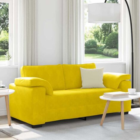 Zweisitzer-Sofa Gelb 140 cm Samt vidaXL