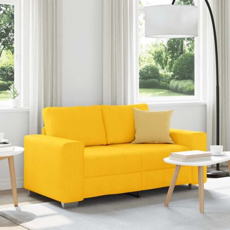 Zweisitzer-Sofa Hellgelb 120 cm Cordstoff vidaXL