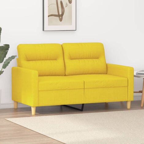 Zweisitzer Sofa Hellgelb 120 cm Stoff