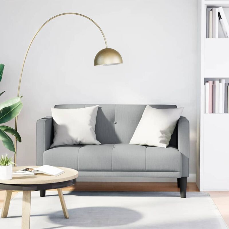 Zweisitzer-sofa Hellgrau 111 Cm Stoff Vidaxl993855